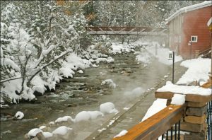 Chalk Creek Hot Springs at the base of Mt Princeton